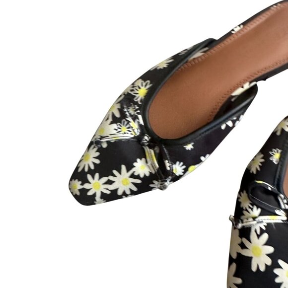 ASOS Women's Black White Daisy Print Mules Flats Size UK 4 / US 6 - Picture 8 of 9